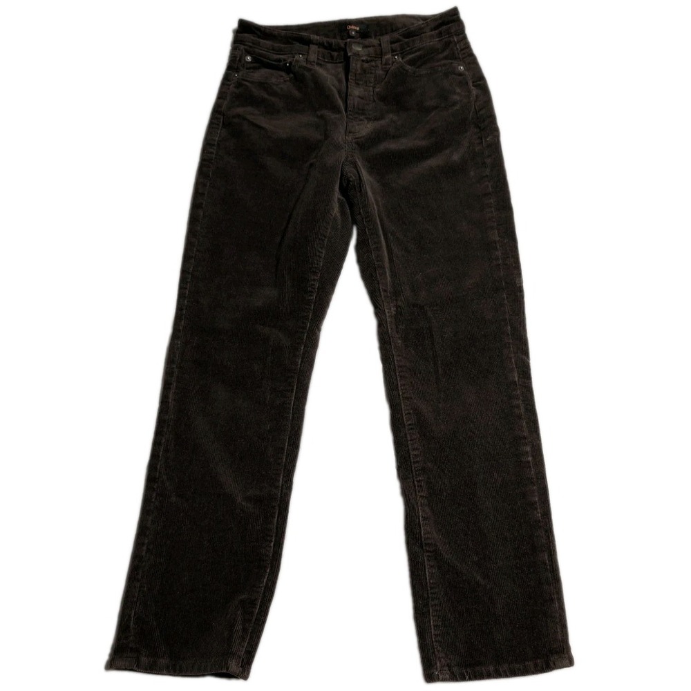 Quince‎ Womens 6 Organic Cotton Corduroy Pants Brown Straight Leg Stretch